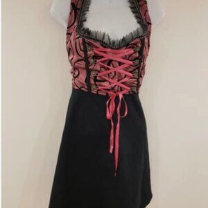 Vintage Black & Pink Dirndl w/custom apron